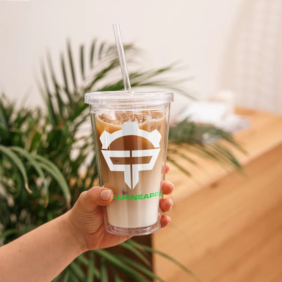 P3nAlPineapple - White Logo Double Wall Clear Plastic Tumble (16oz) product image (11)