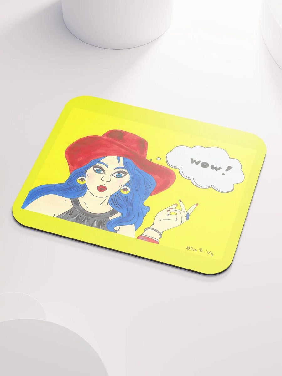 Pop art girl (art by Dina R.) acrylic painting picture - Classic Mouse Pad product image (3)