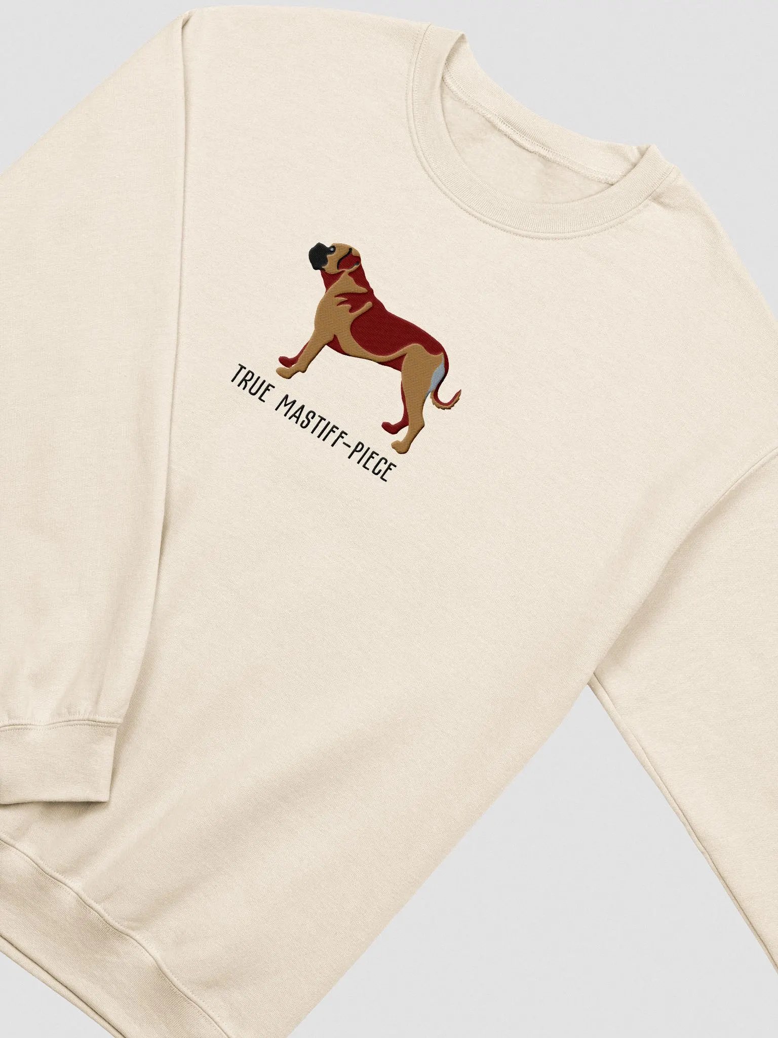 True Mastiff-Piece Sweatshirt(Embroidered) of a Bullmastiff(Tan) product image (6)