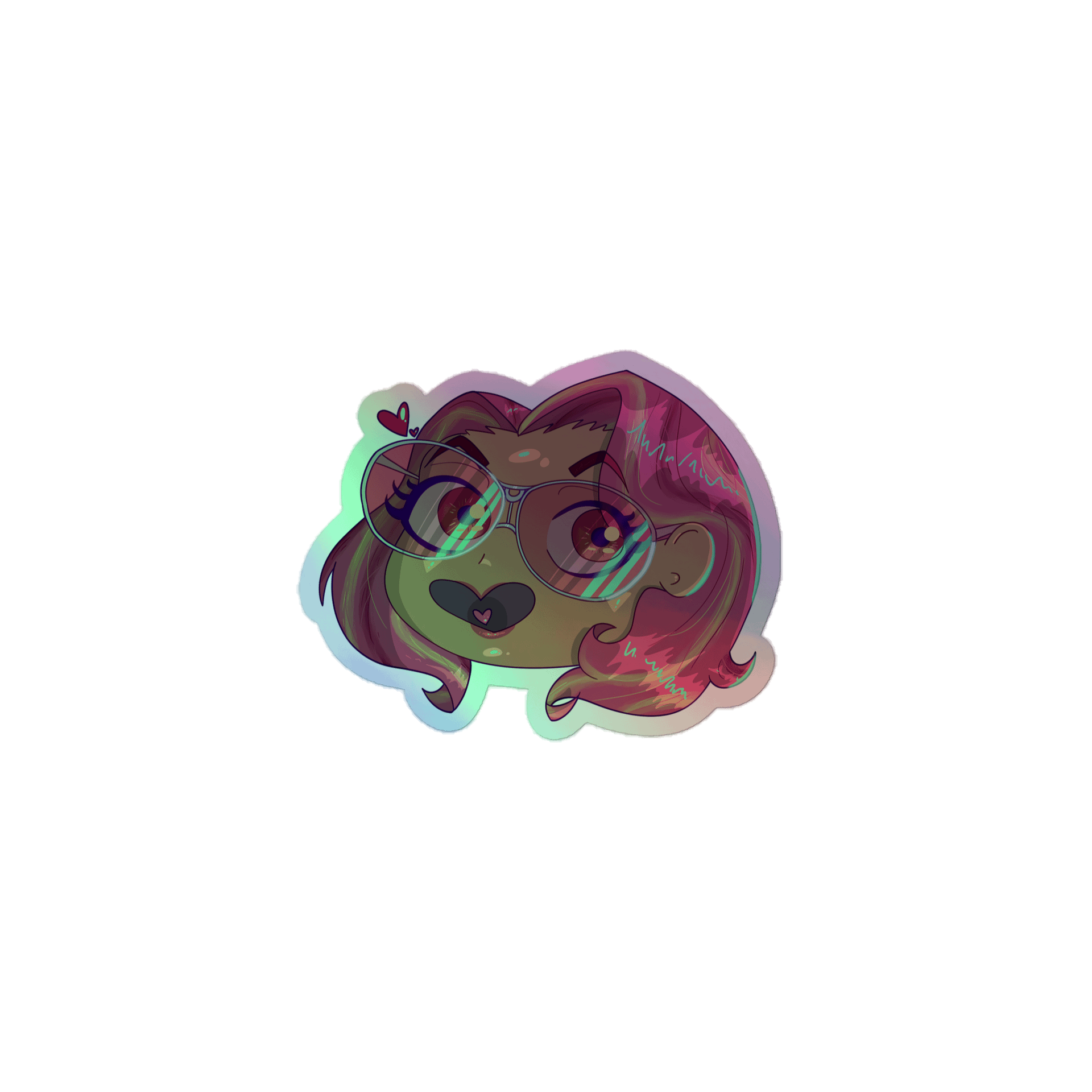 Glasses Pink Holo Face Sticker product image (1)