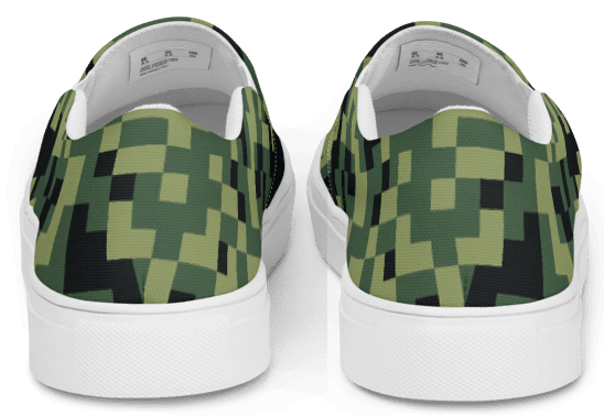 Military Green Camouflage Pixels Camo Pattern Men's Slip-On Canvas Shoes product image (3)