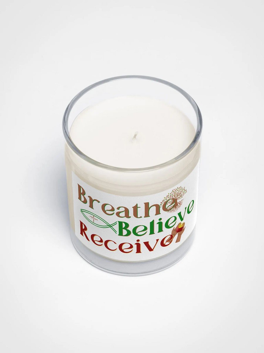 BREATHE BELIEVE RECIEVE SOY WAX CANDLE, INSPIRATIONAL MOTIVATIONAL, SELF-AFFIRMATION, POSITIVE VIBES, GIFT IDEA product image (3)