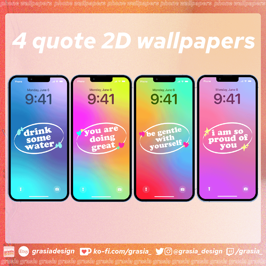3D & 2D Gradient quote phone wallpapers ♡ product image (3)