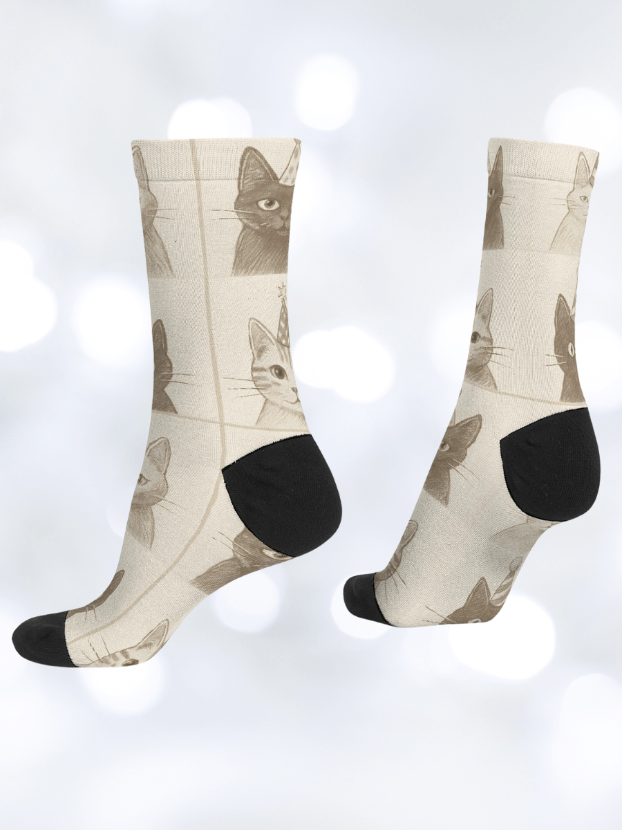 Party Cat Faces Crew Socks product image (2)