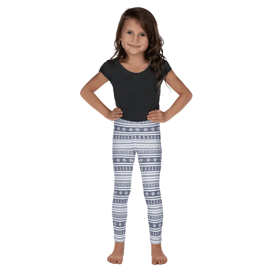 Fairisle Printed Kids Leggings, Navy product image (1)