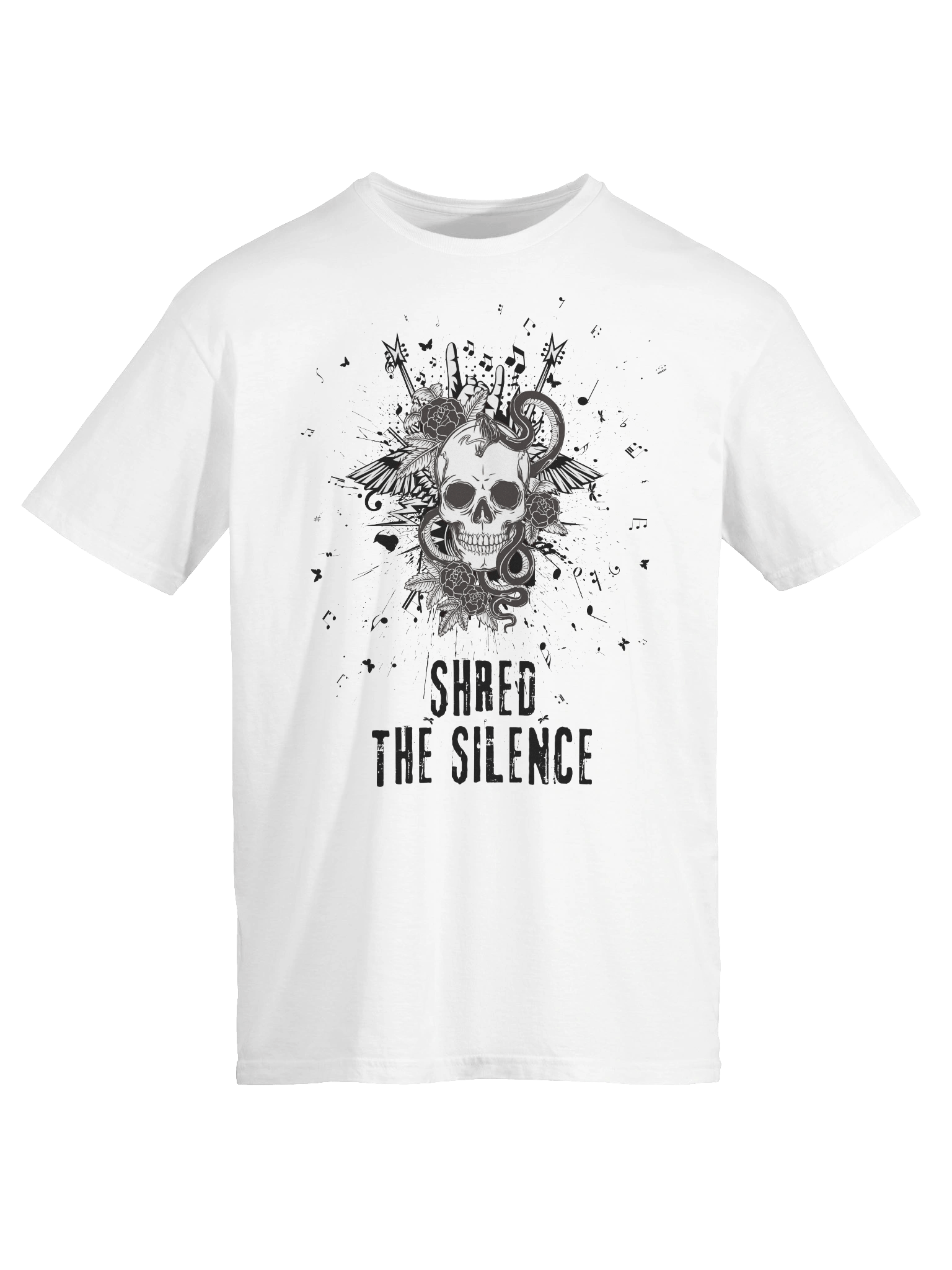 Shred the Silence — Skull Music Tee product image (1)