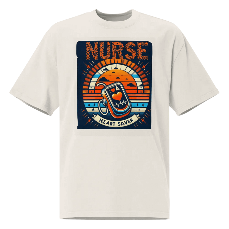 Heart Saver Retro Nurse Oversized Tee product image (1)