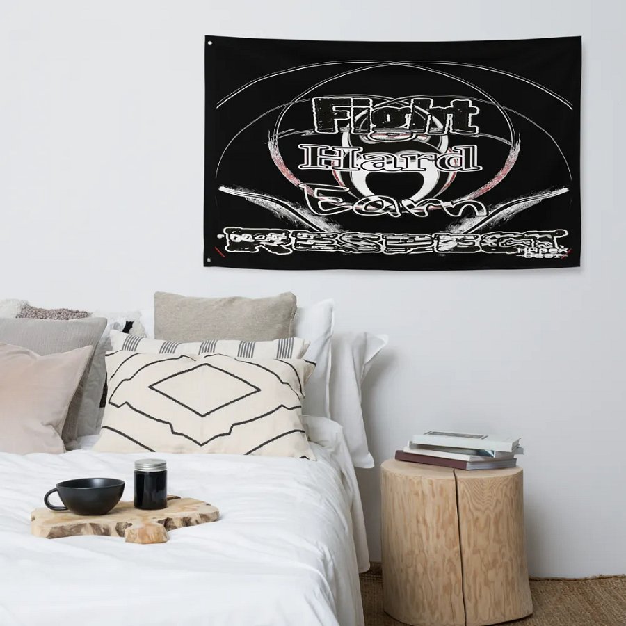 Fight Hard Earn Respect - Black - Flag product image (4)