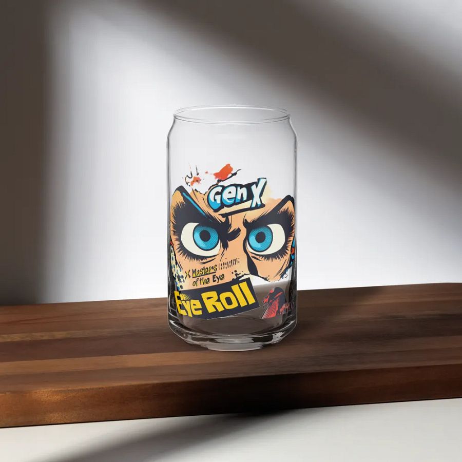 "Gen X Eye Roll Glass – Funny Drinking Glass with Retro Attitude!" product image (6)