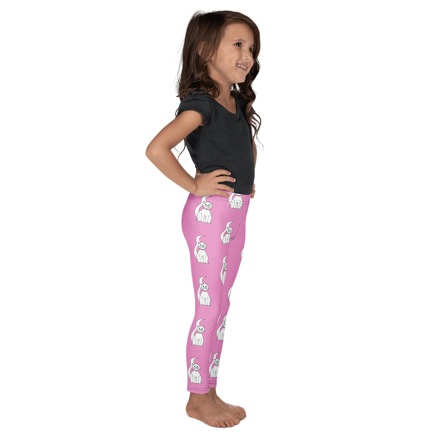 White Cat (art by Dina R.) acrylic painting picture - Kids Leggings product image (3)
