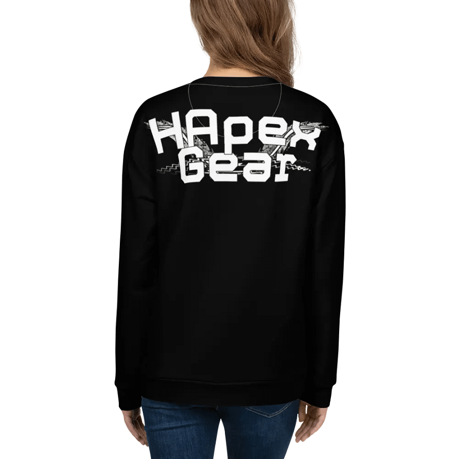 White HApex Gear White Logo Cancer Awareness Orange Ribbon. Black Recycled Unisex Sweatshirt product image (8)