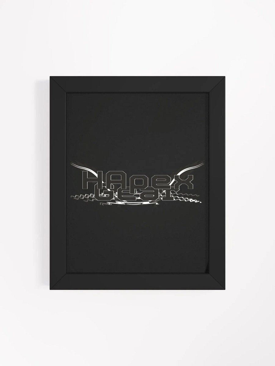 Framed - Black - High-Quality Matte Poster - Embroidered - Black HApex Gear White Logo product image (4)