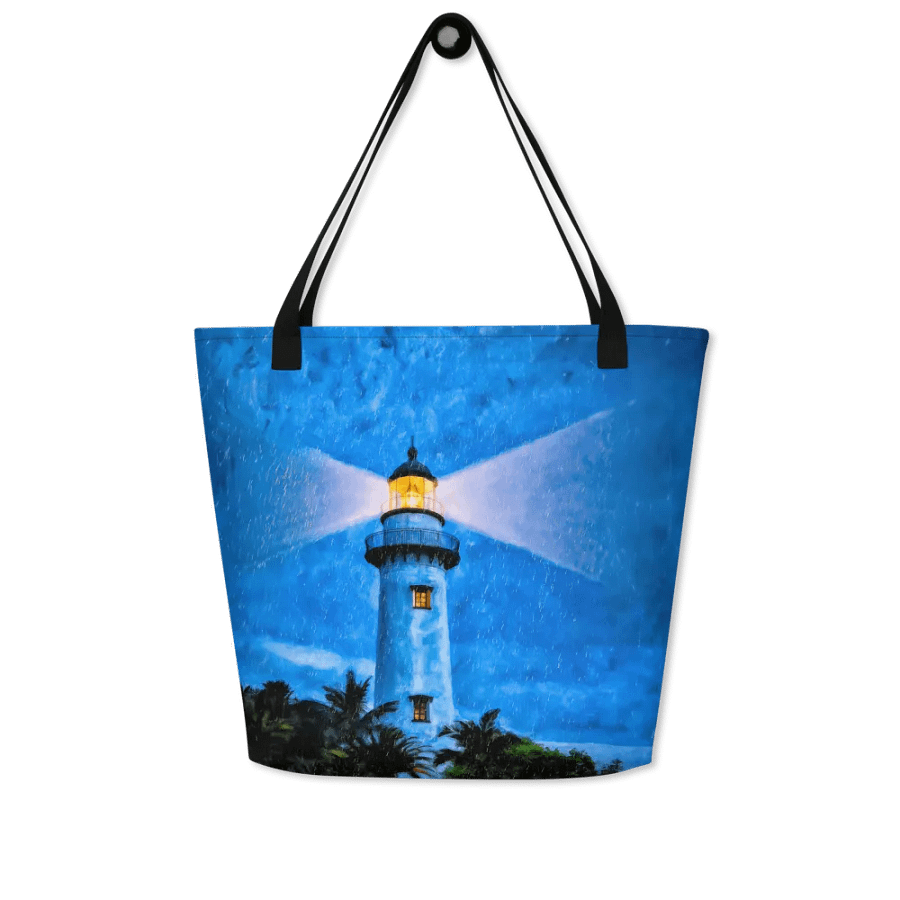 St Simons Island Lighthouse At Night – Georgia Tote Bag product image (9)