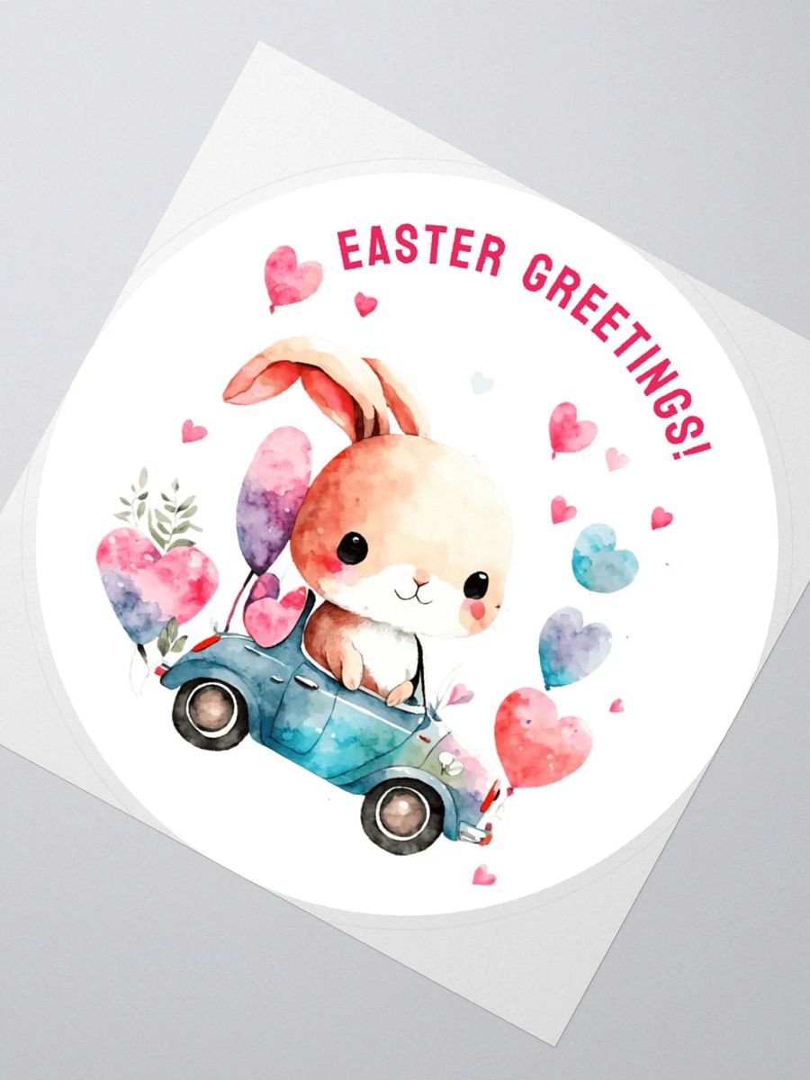Easter Greetings Bunny Riding in Blue Car product image (3)