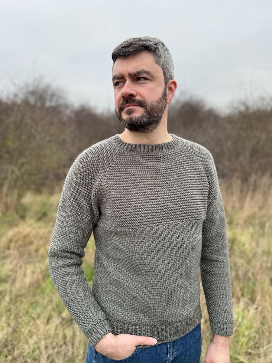 Herringbone Moss Men's Crochet Sweater Pattern product image (5)