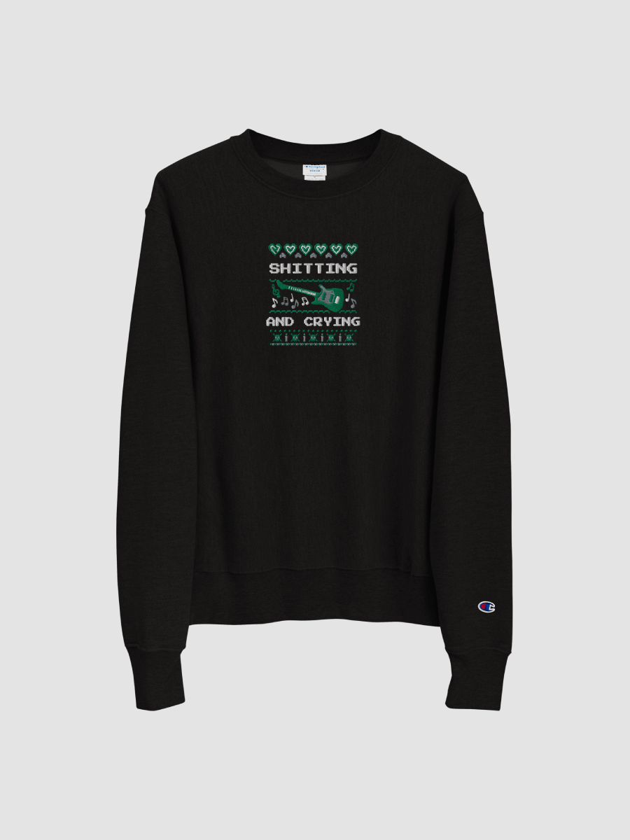 |Champion| Shitting and Crying Holiday Sweatshirt {Embroidered} product image (4)