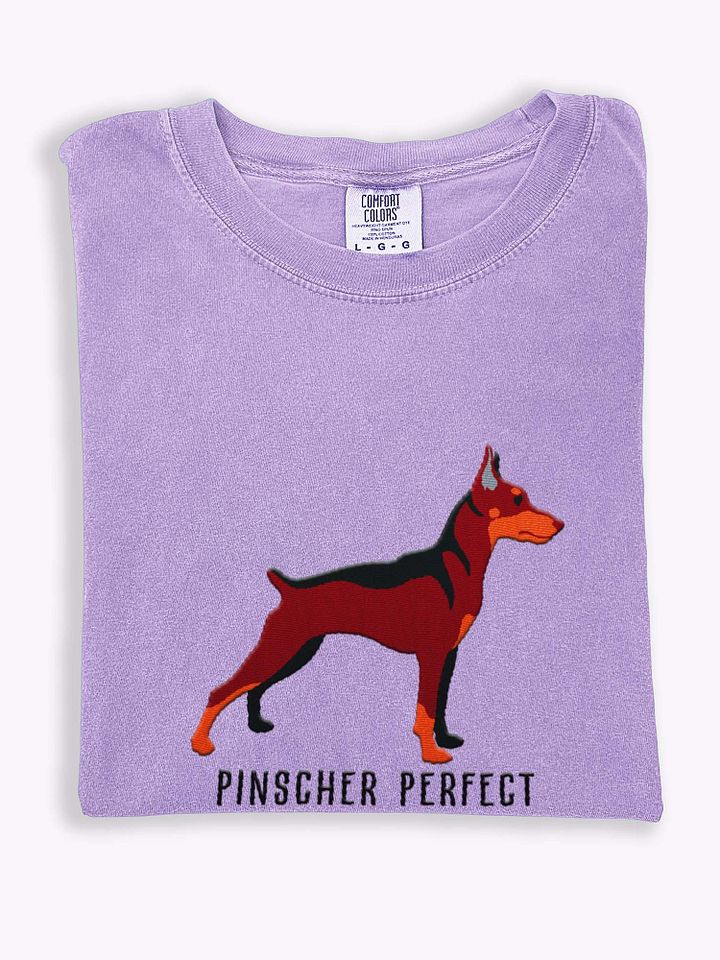 Pinscher Perfect T-Shirt(Embroidered) of a Mini Pinscher(Red & Tan) product image (1)
