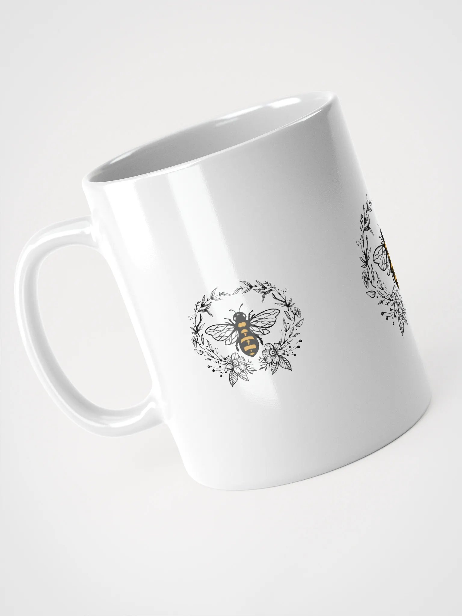 Floral Bee Trio White Glossy Mug product image (4)