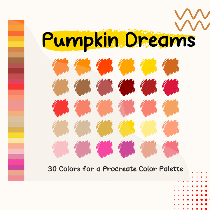 Pumpkin Dreams Procreate Color Palette with HEX Codes ★ DIGITAL ★ product image (1)