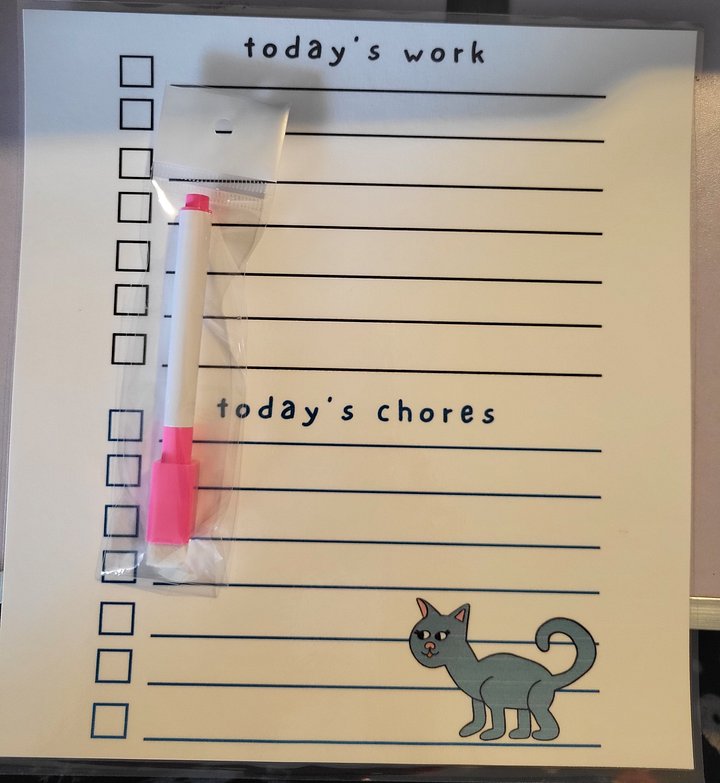 🐱💙 Cute Grey Kitty Dry Erase To-Do List – Paws-itively Adorable and Purr-fectly Practical! 💙🐱 product image (1)
