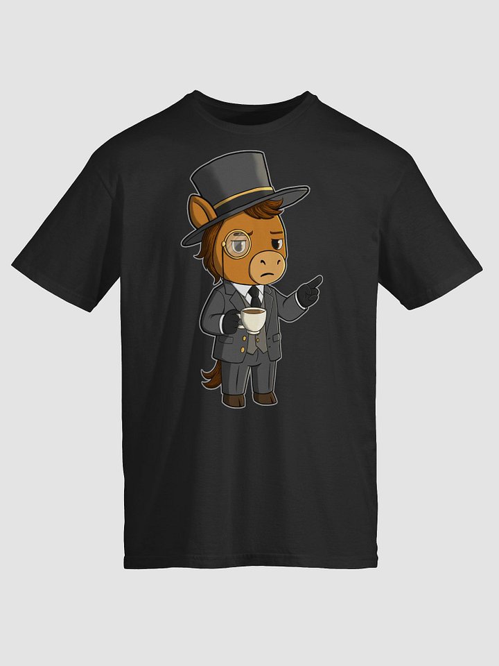 Waffle Sir T-Shirt | Fancy Plush Horse Sipping Tea | Monocle & Sass Gentleman Meme Tee product image (5)
