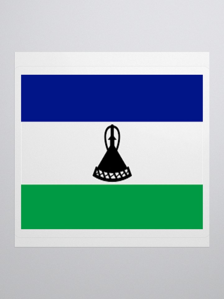 Lesotho Flag Sticker | Mokorotlo Hat Design | Durable Vinyl | 3 Sizes product image (2)