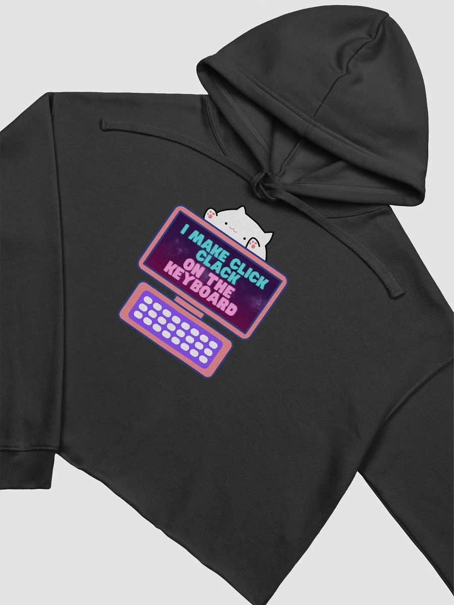 Click Clack Bongo Cat Womens Printed Crop Top Hoodie product image (9)