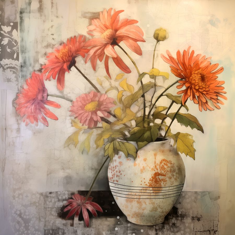 Art2401-30 Vase Flowers Still Life - Digital Download product image (1)
