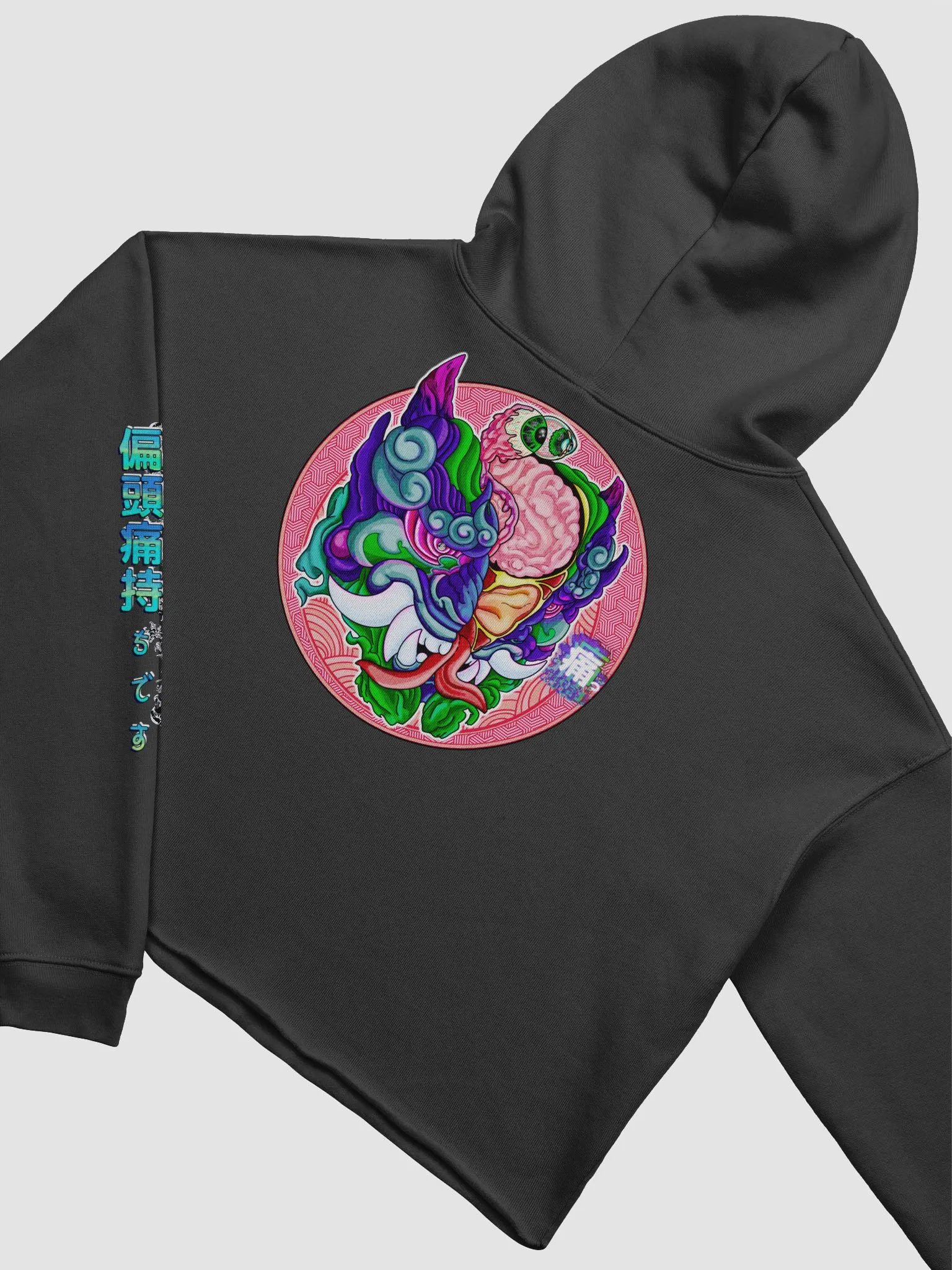 Yokai Migraine: Bella Fleece Crop Hoodie product image (4)