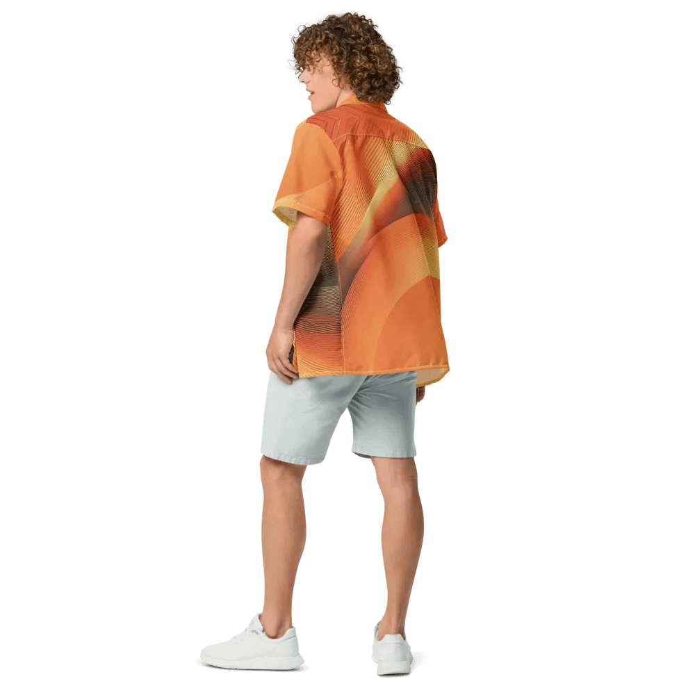Men's Full-Print-5 Orange Hawaiian Shirt product image (6)