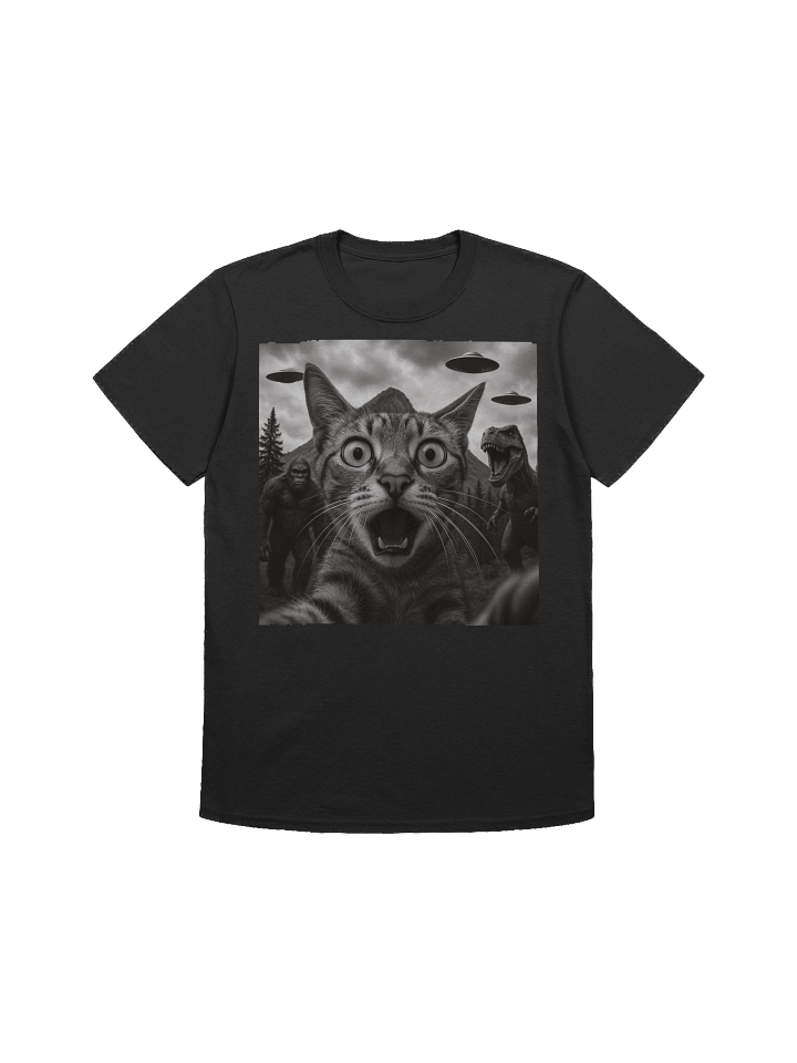 UFO Bigfoot T-Rex Selfie Cat T-Shirt product image (1)