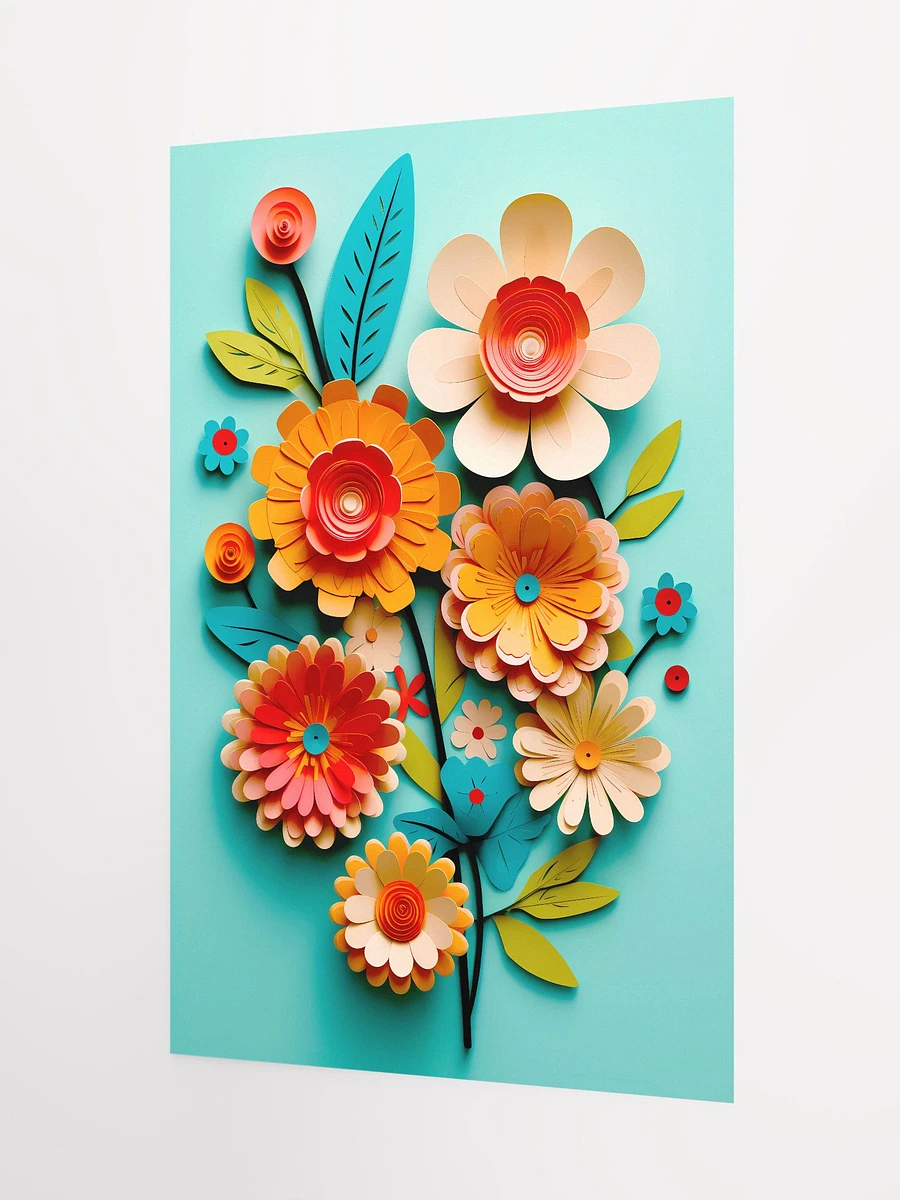 Vibrant Quilled Paper Garden Artwork: Colorful Floral Wall Decor Matte Poster product image (5)