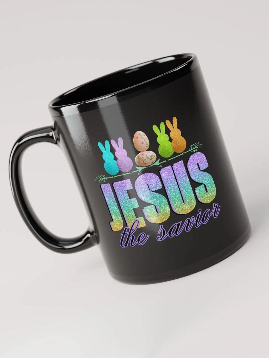 JESUS The Savior Black Glossy Ceramic Mug product image (3)