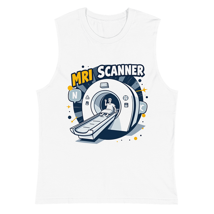 Vibrant MRI Scanner Cartoon Muscle Tank product image (2)