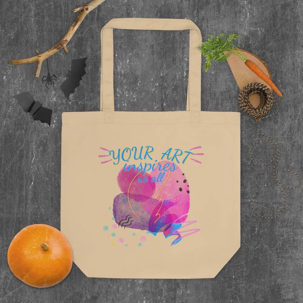 eco Tote bag depicting 'Your art inspires us all'  Perfect gift for mom, wife, friend, colleague who loves art. Perfect way for them to showcase their talent. product image (4)