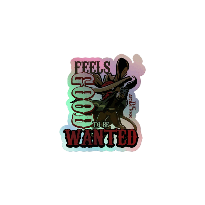 WANTED holographic sticker product image (1)
