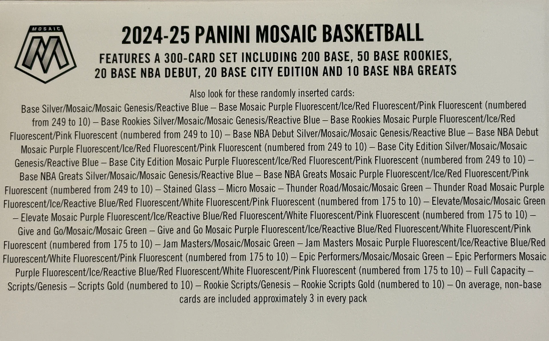 HST YOUTUBE PYT - (FULL CASE) 20 Mega Boxes 2024-25 Mosaic Basketball product image (2)