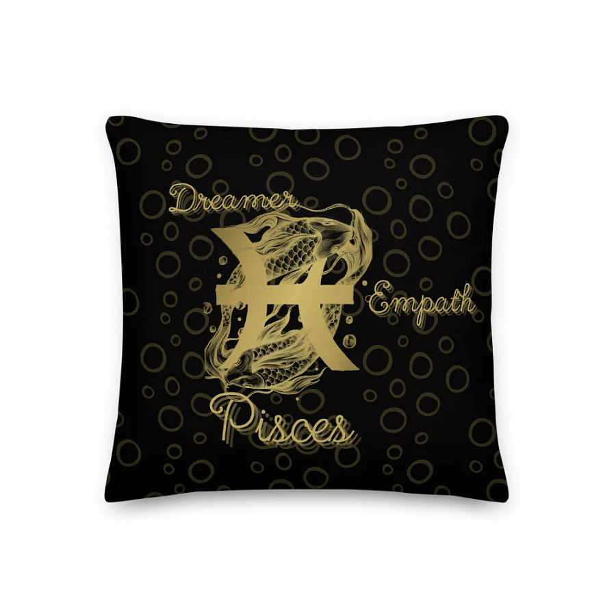 Pisces, Dreamer Empath, Black Pillow product image (1)