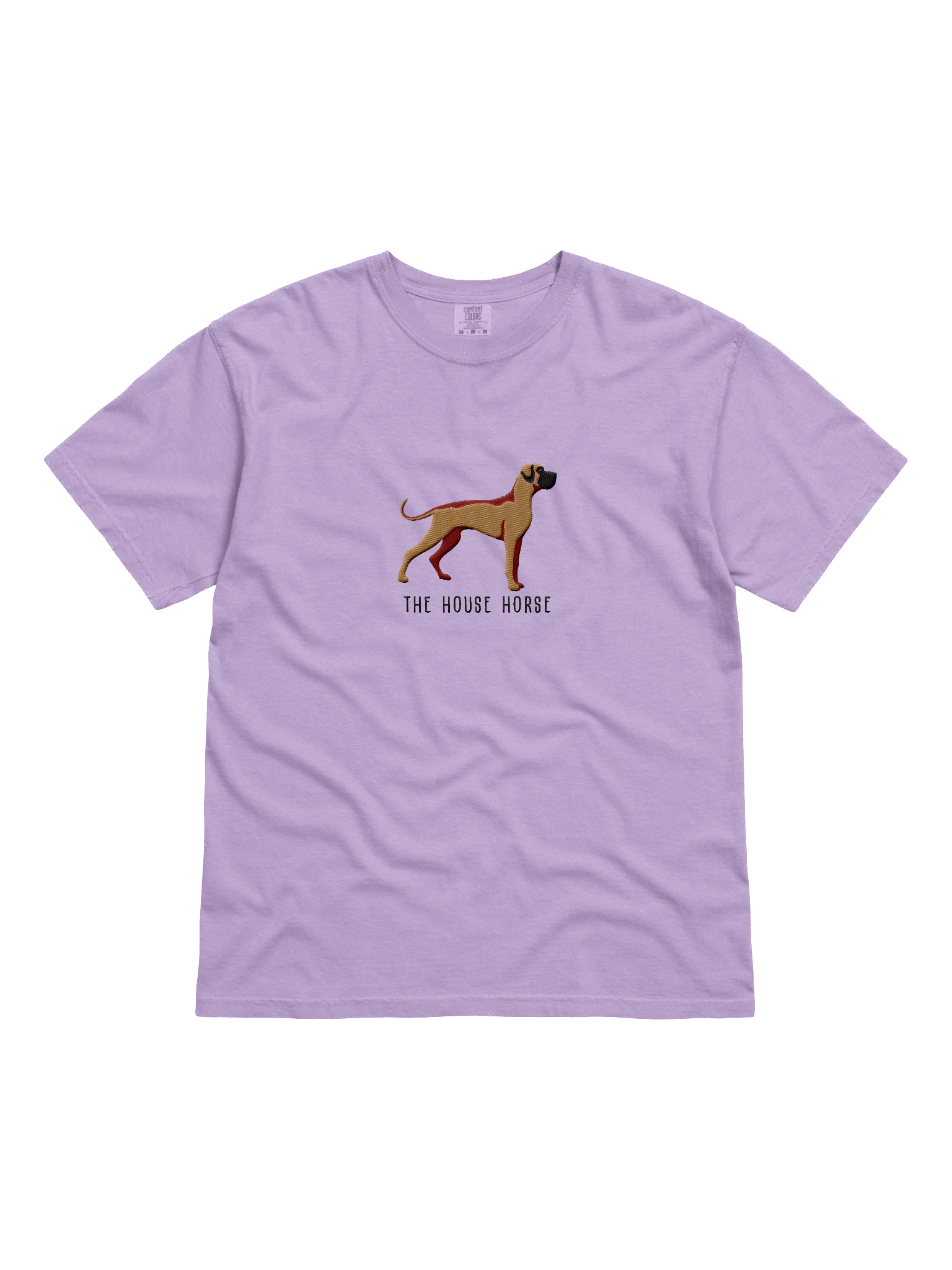 The House Horse T-Shirt(Embroidered) of a Great Dane(Tan, Black Mask) product image (31)