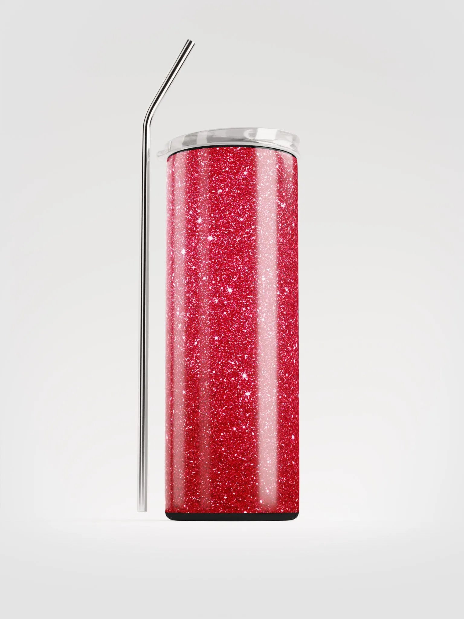 Radiant Red Glitter Stainless Steel Tumbler | Eco-Friendly 20oz with Reusable Straw product image (1)