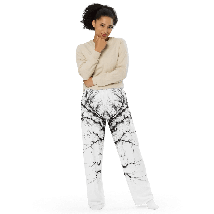 Bamboo Print Unisex Wide-Leg Pants product image (11)