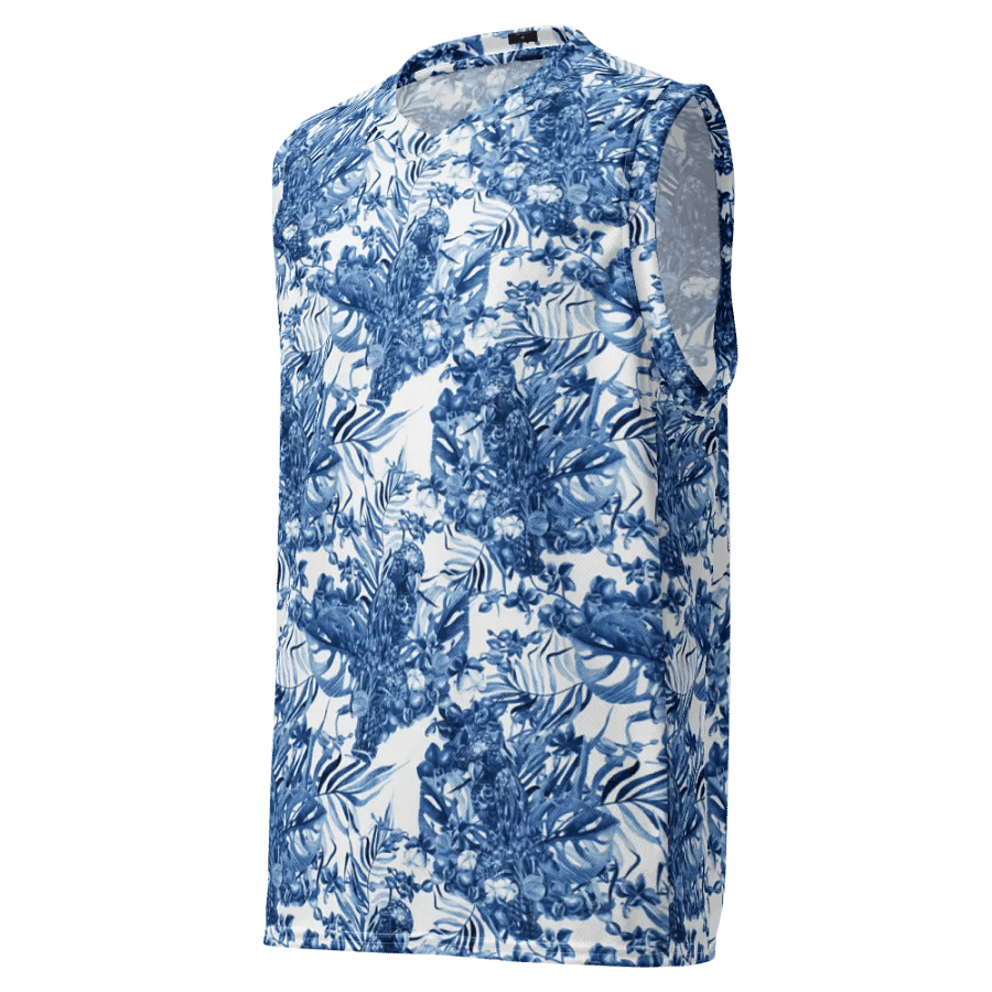 Azure Jungle | Recycled Unisex Basketball Jersey product image (7)