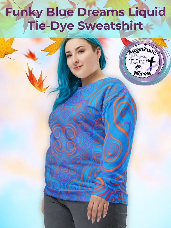 Funky Blue Dreams Liquid Tie-Dye Sweatshirt product image (1)