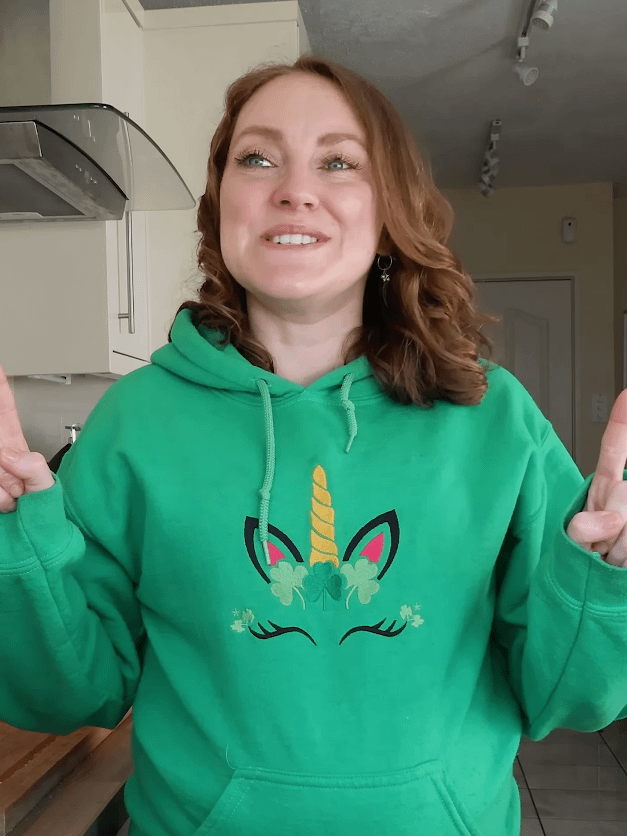 Irish Unicorn ☘️ Heavy Blend Hoodie with Multicolour Embroidery product image (2)