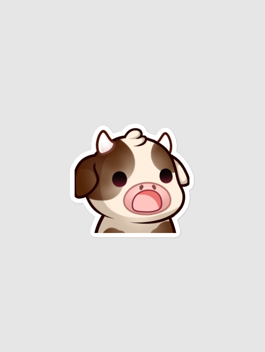 Shocked Cow Emote Sticker product image (1)
