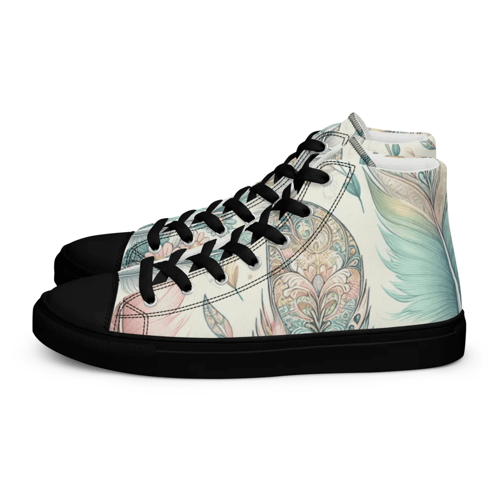 Whimsical Feathers High Top Canvas Shoes product image (1)