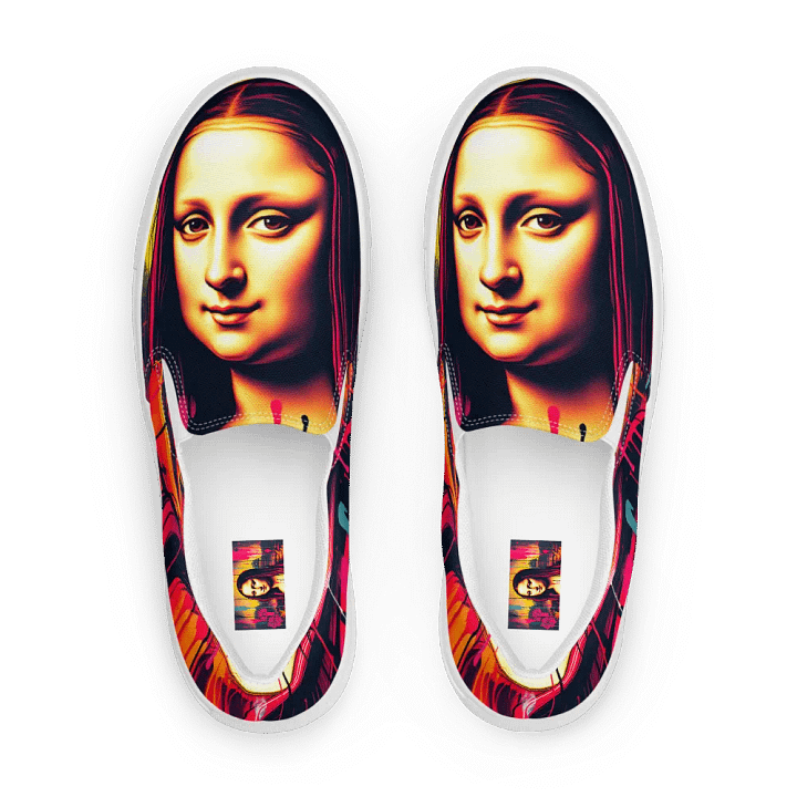 Mona lisa remix, men's slip On Canvas Shoes product image (1)
