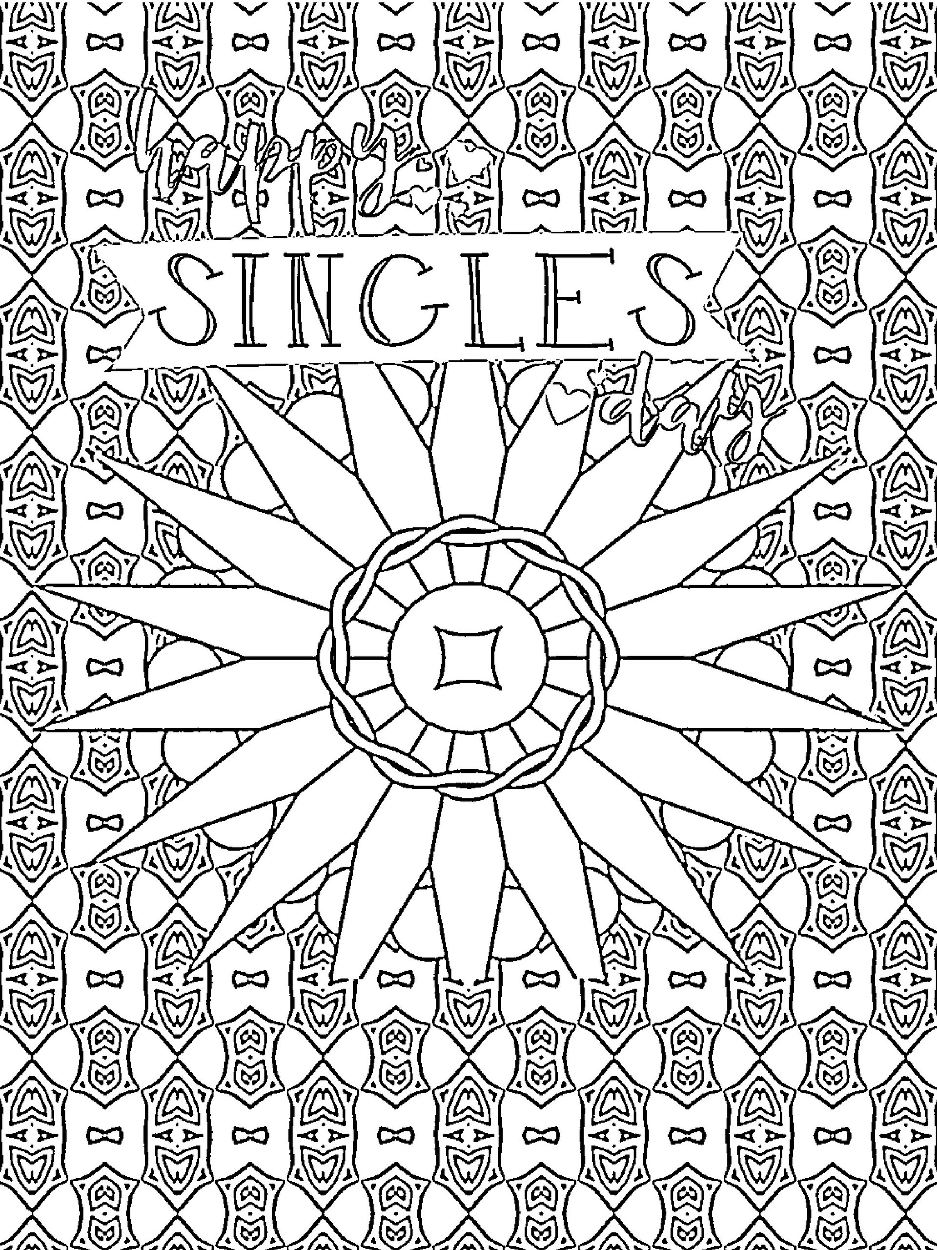 Valentine Quotes Coloring Book for Singles-Cupid Rhymes with Stupid: Funny Anti Celebration Love Slogans to Color product image (4)