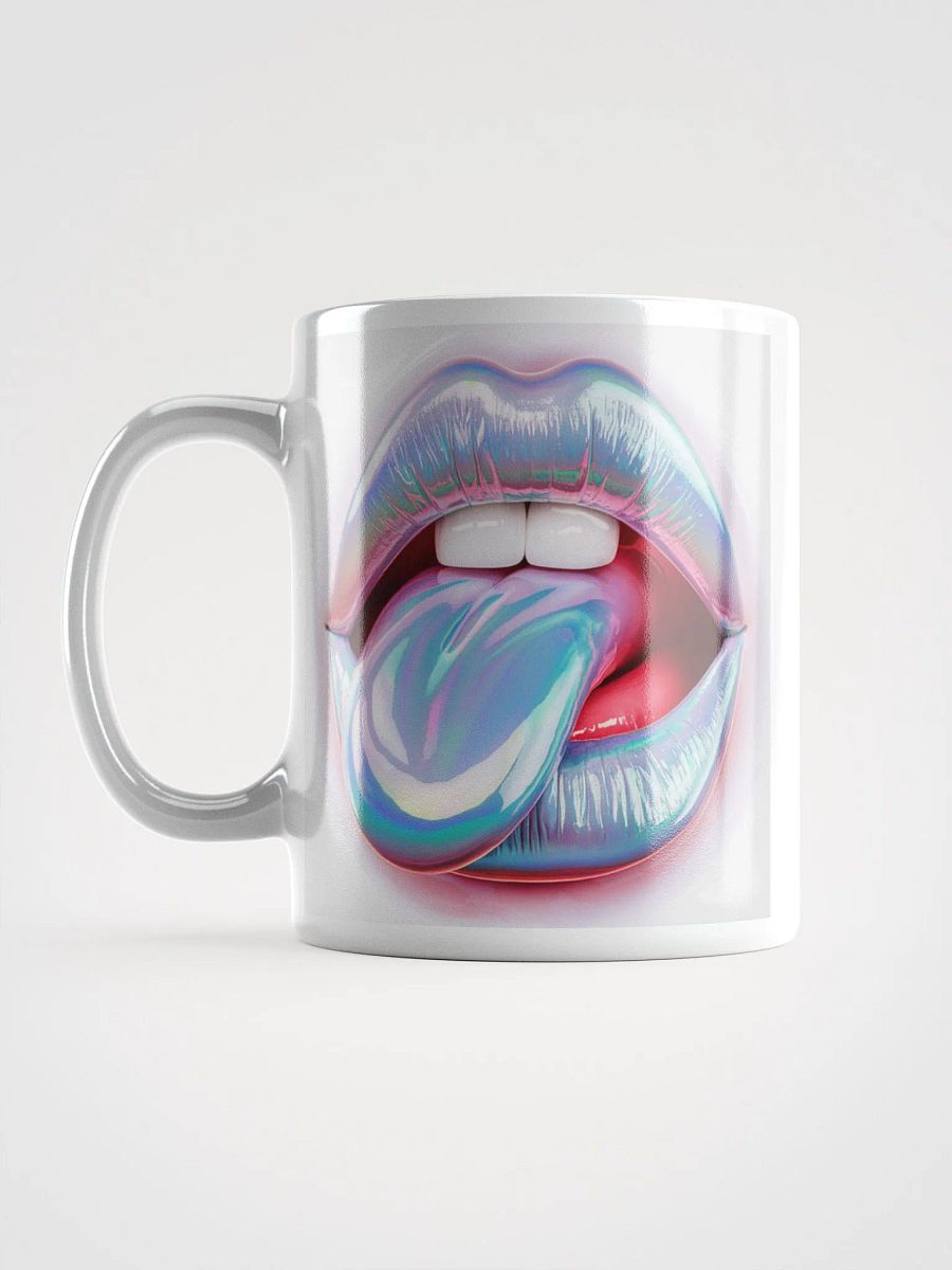 Iridescent Tongue Lips Glossy White Mug product image (6)