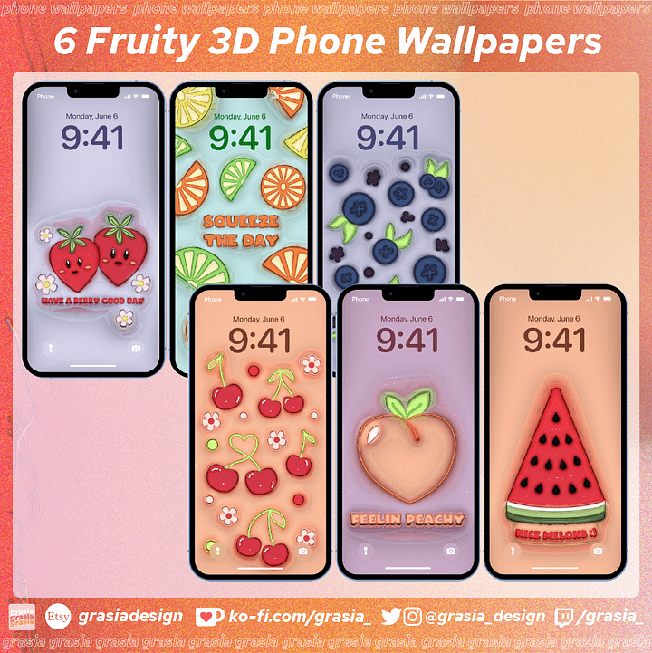 Fruity 3D Phone Wallpapers ♡ product image (1)
